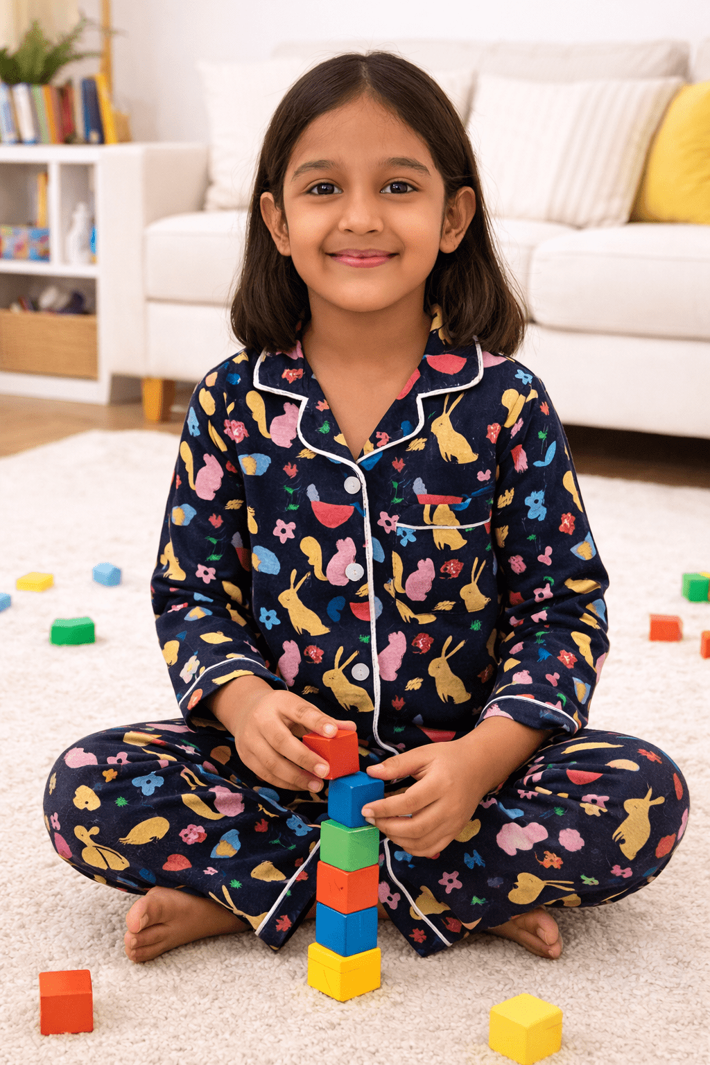 Bunny & Butterfly Cotton Pajama Set