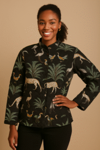 Blue Jungle Reversible Quilted Jacket