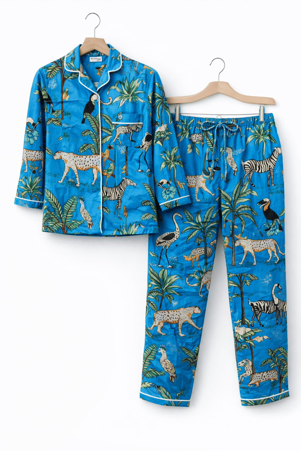 Blue Jungle Cotton Pajama Set - Image 2