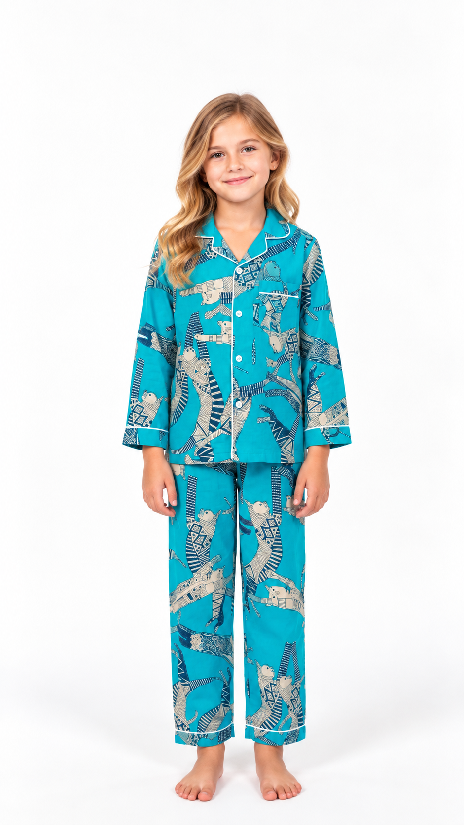 Abstract Animal Pattern Cotton Pajama Set