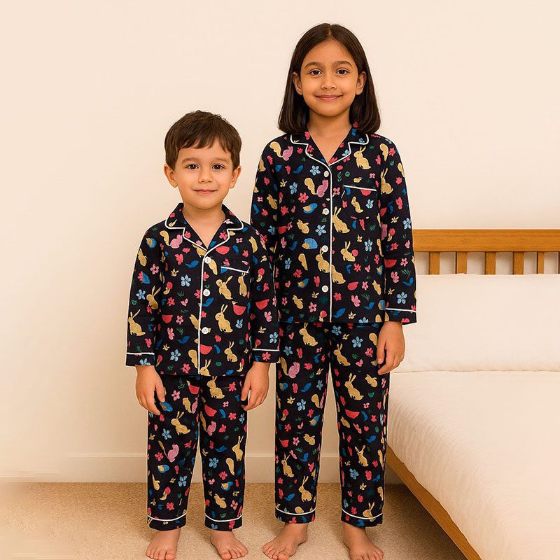 Bunny & Butterfly Cotton Pajama Set - Image 3