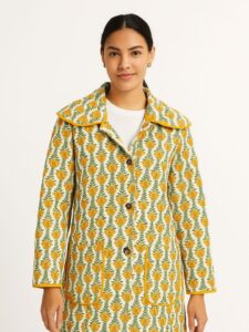 Handcrafted Quilted Jacket – Pineapple Blossom