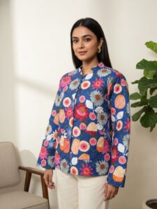 Reversible Quilted Jacket – Floral Delight