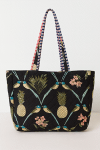 Ikat Print Quilted Tote Bag