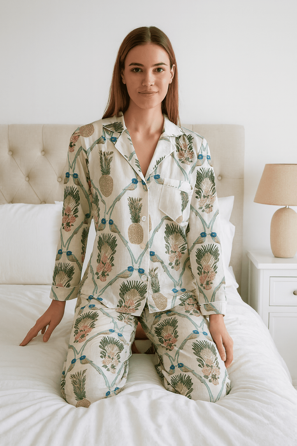 Long PJ Set - Pineapple with Bird - Image 3