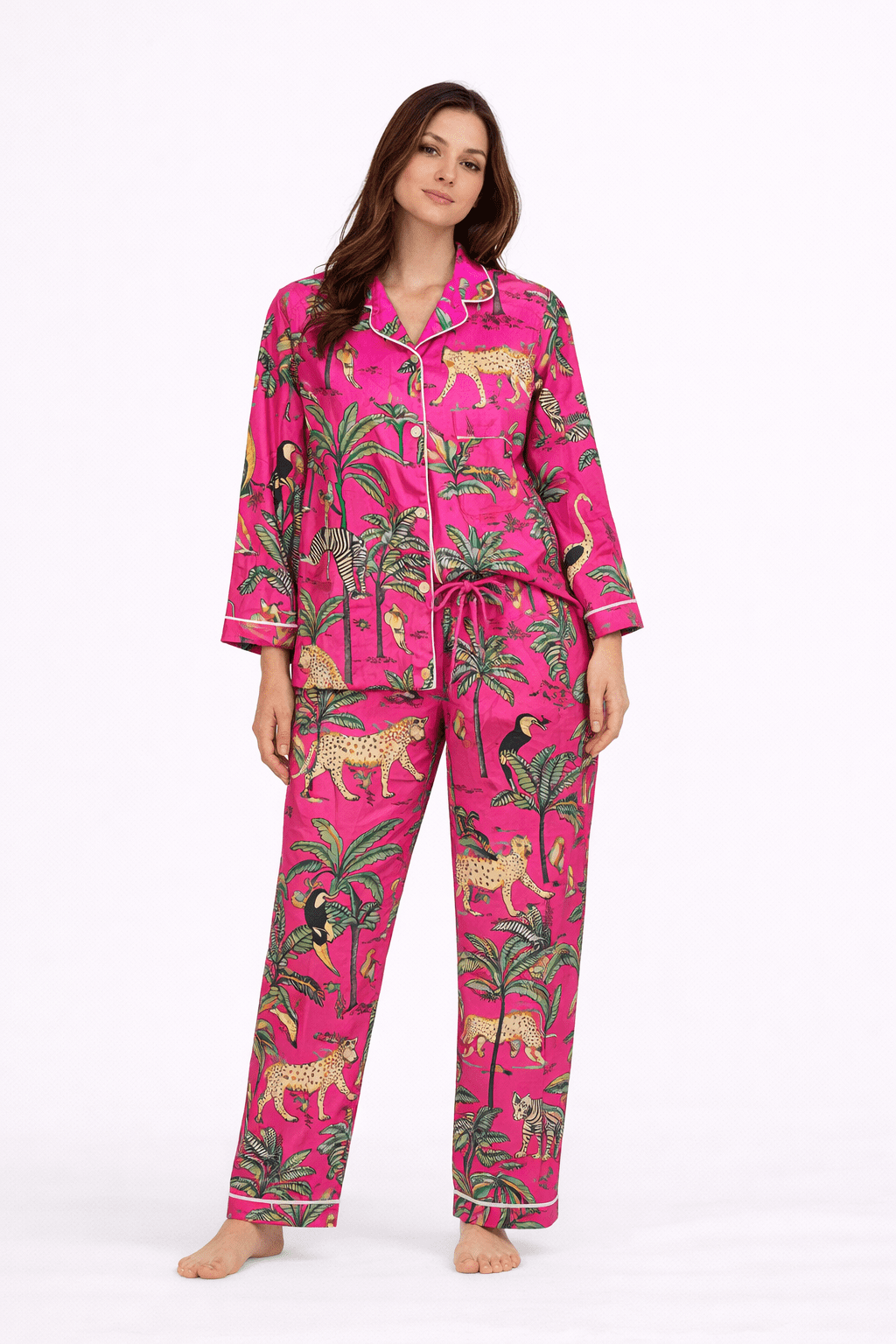 Hot Pink Jungle Pajama Set - Image 2