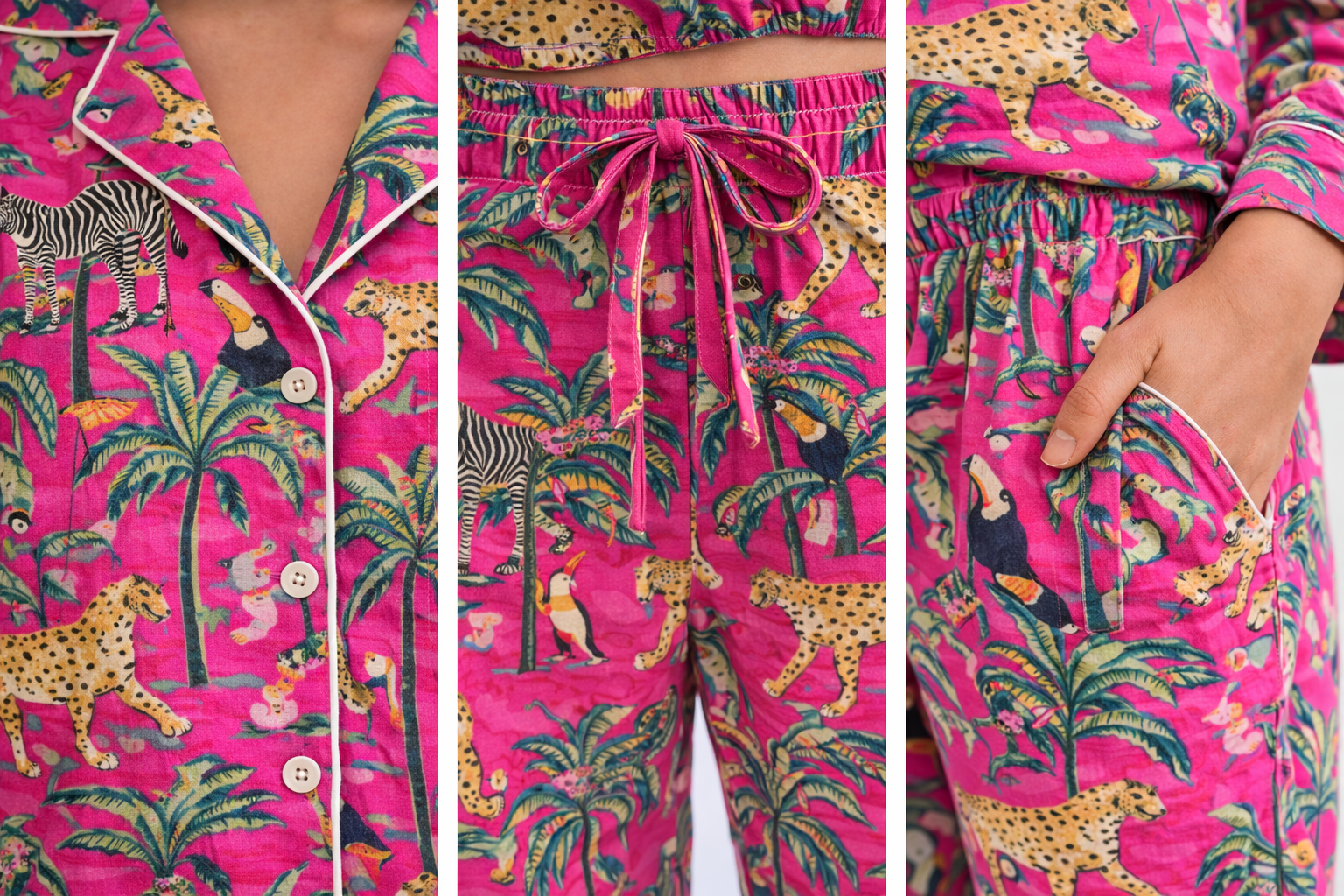 Hot Pink Jungle Pajama Set - Image 3