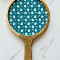 Round Wooden Handled Serving Tray