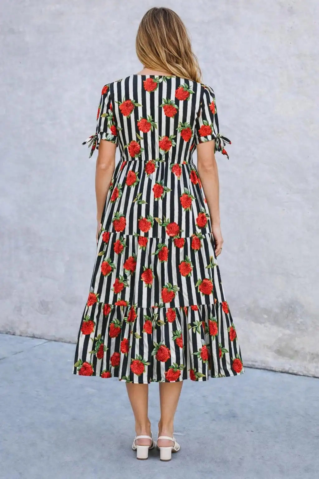 Mazi Rose Stripe Dress - Image 2