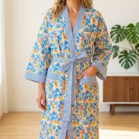 Leopard Bloom Cotton Robe