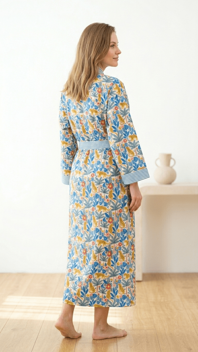 Leopard Bloom Cotton Robe - Image 3