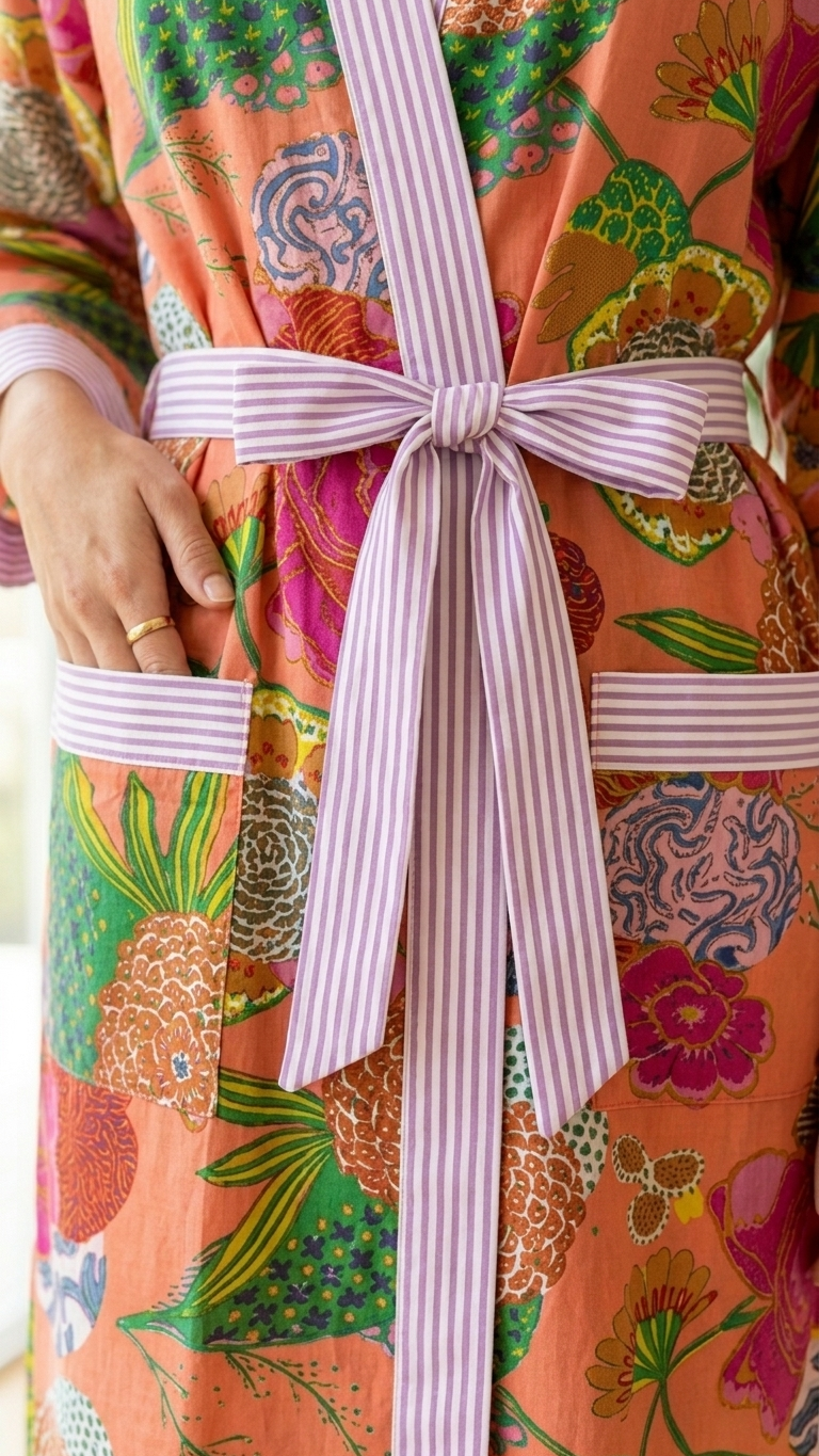 Sunset Garden Cotton Robe - Image 4