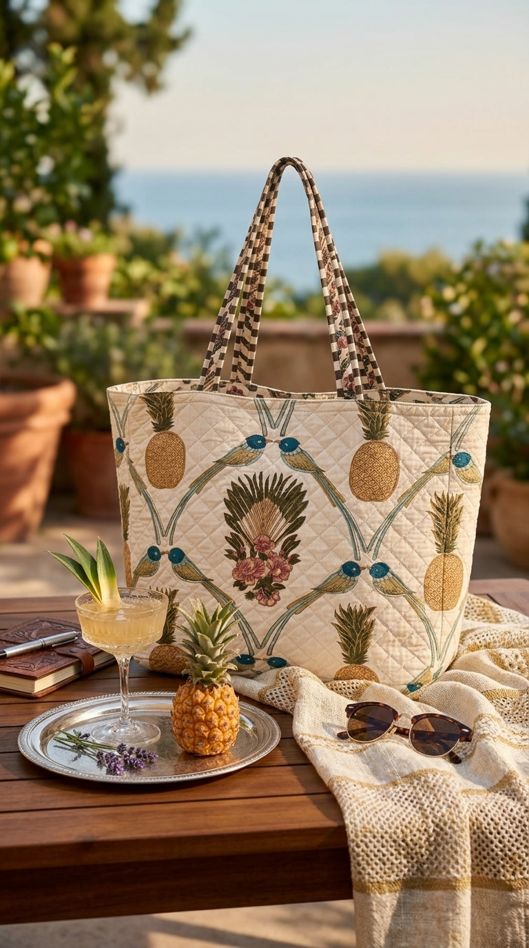 Pineapple Bird Tote Bag - Ivory - Image 4