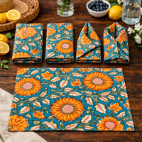 Orange Flower Table Napkin
