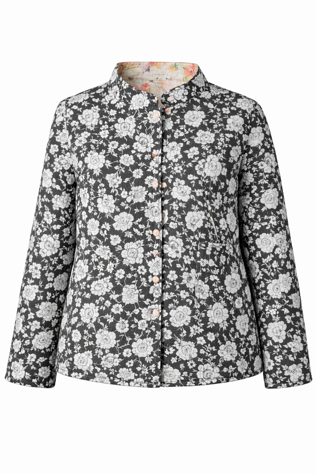 Reversible Cotton Quilted Jacket | White Black - Image 2