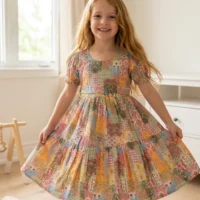 Vintage Patchwork Cotton Dress