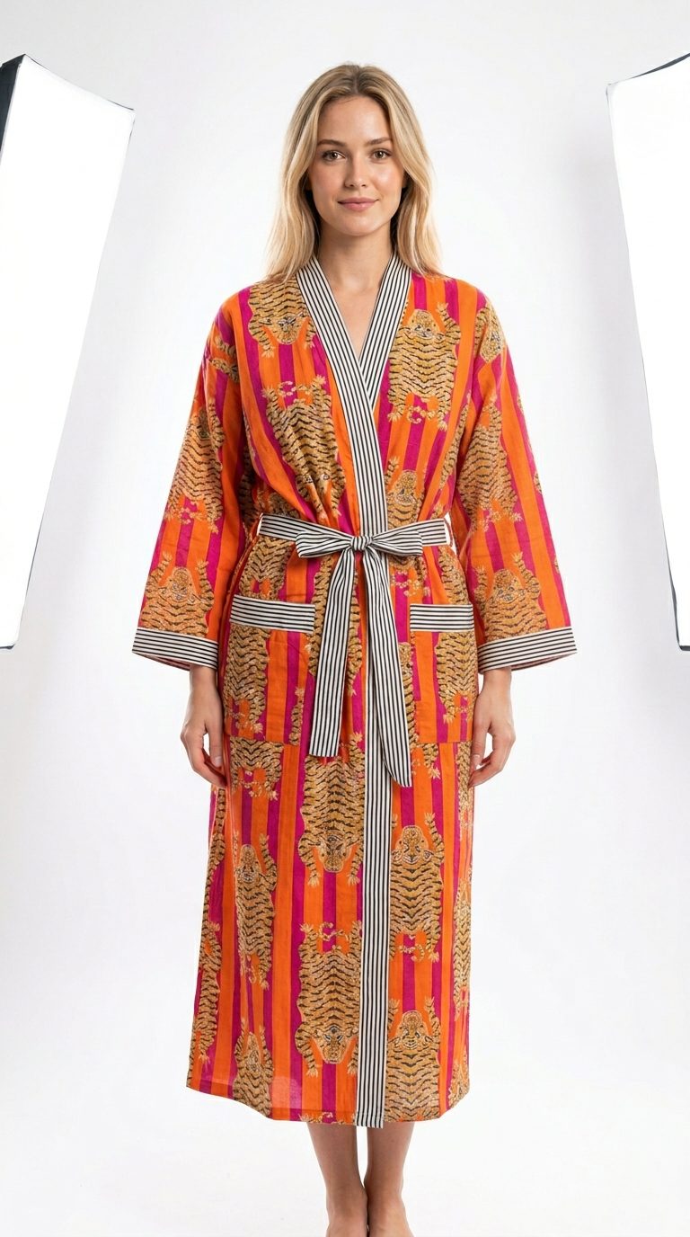 Royal Tiger Cotton Robe