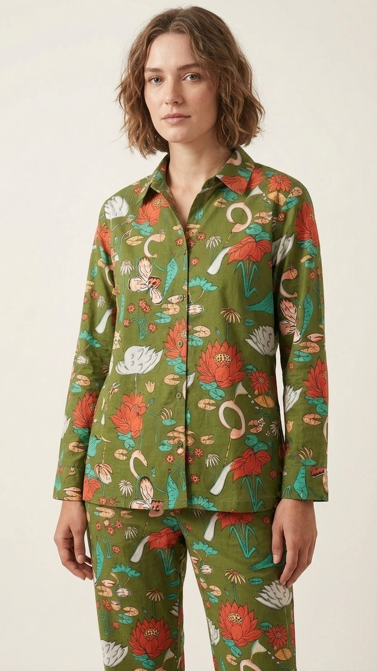 Olive Garden Cotton Pajama Set