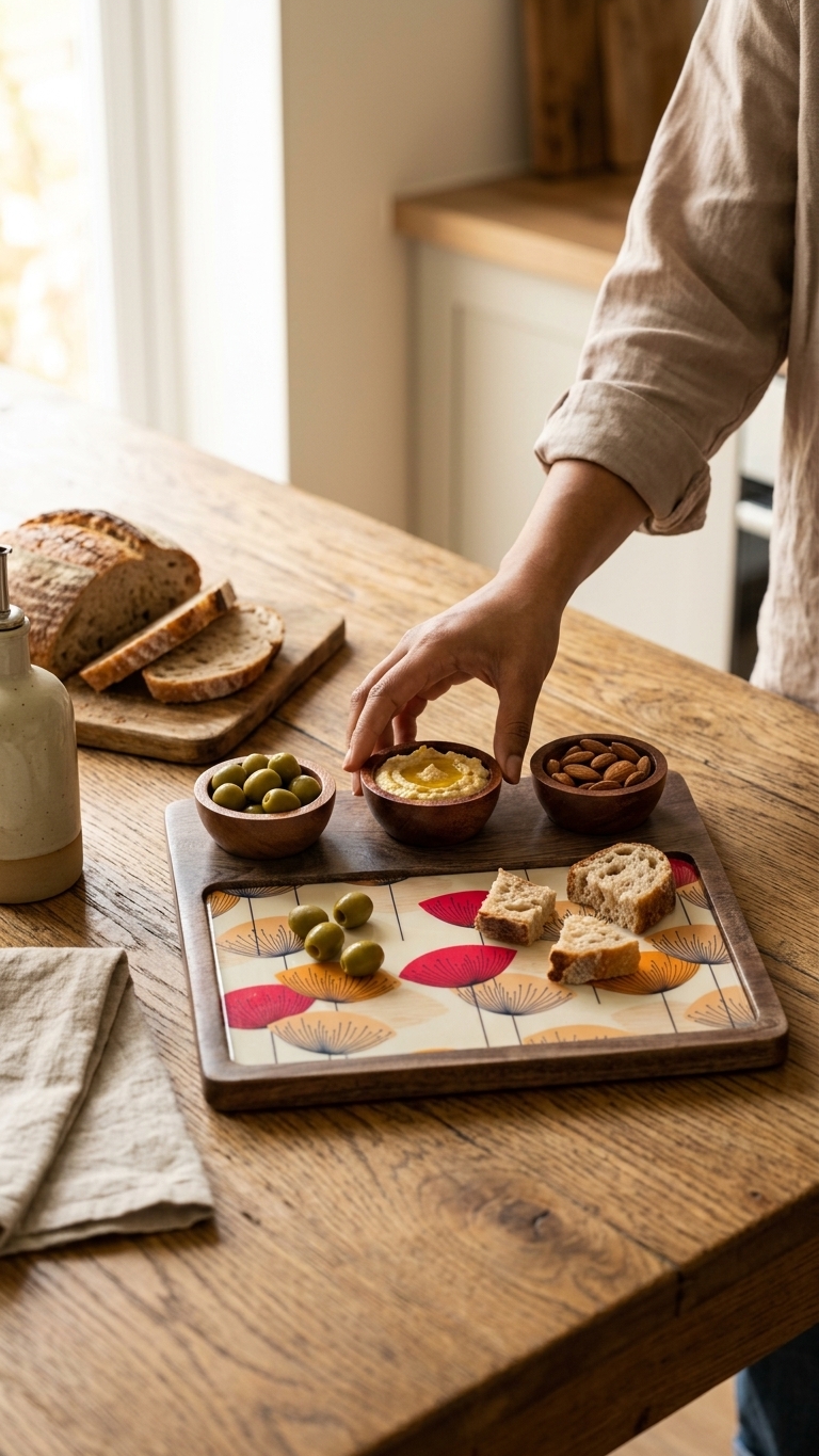 Enamel Mango Wood Serving Board with 3 Bowls (Coming Soon) - Image 3