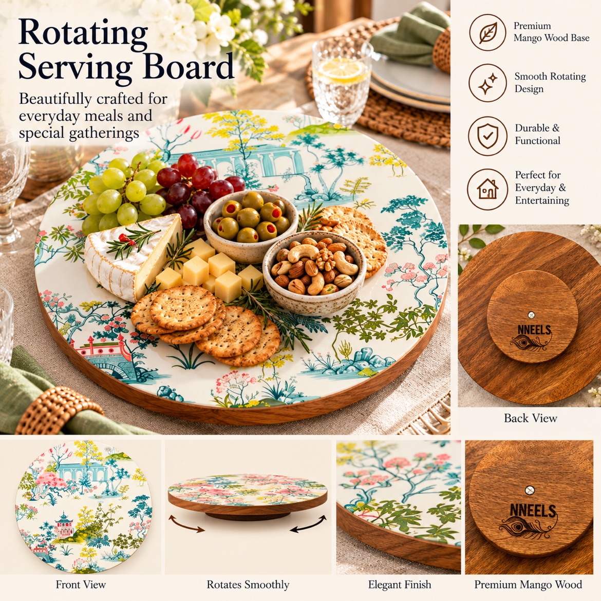 Heritage Garden Rotating Serving Board - Image 2