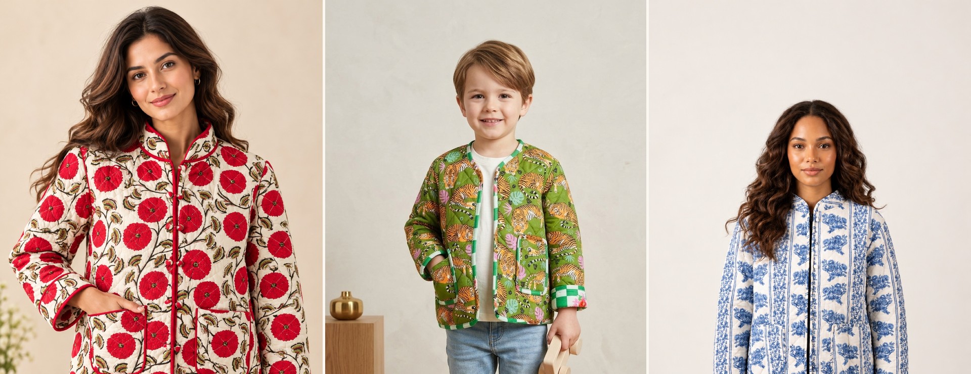 NNEEL'S reversible quilted jackets – adult and kids styles